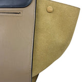 Celine Tri-Color Beige Leather/Suede Trapeze Medium Two-Way Bag