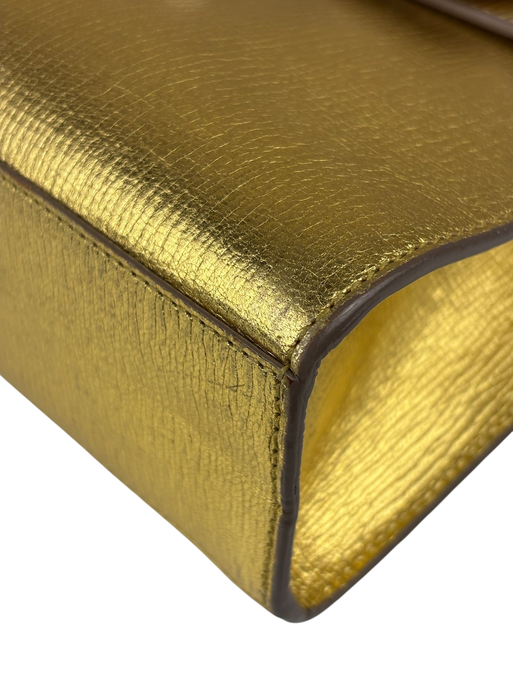 Christian Dior Gold/Metallic Leather Diorever Shoulder Bag