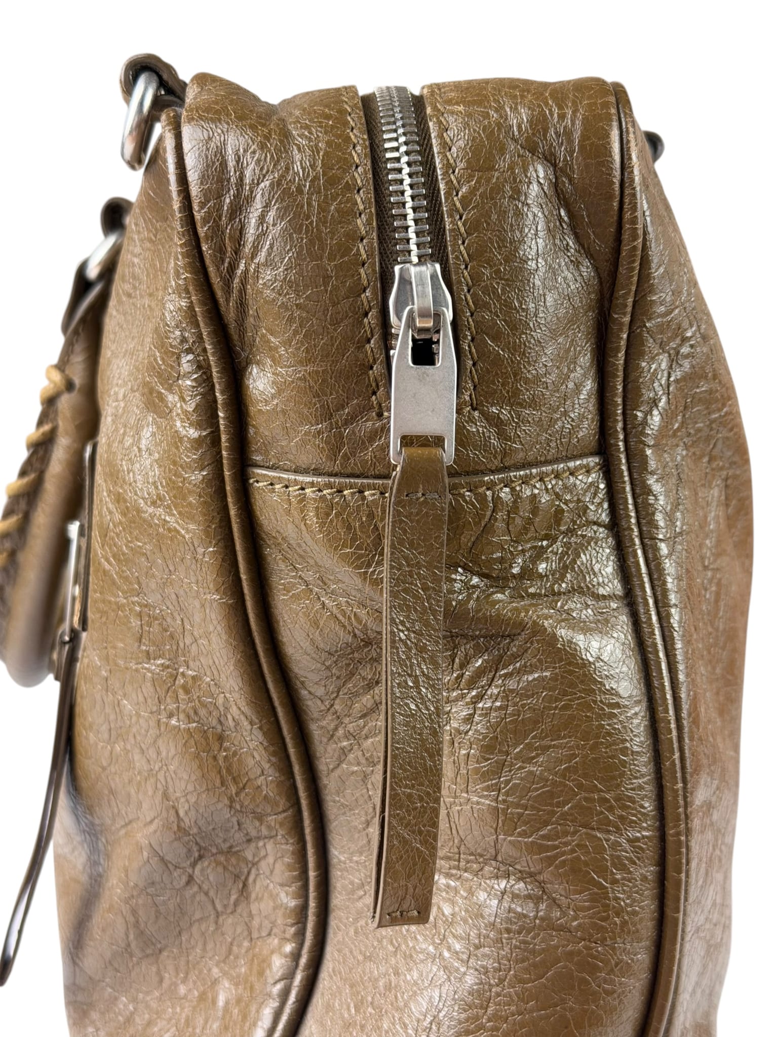 Balenciaga Brown Motocross Classic Travel Bag