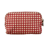 Prada Red Gingham Check Canvas Makeup Bag