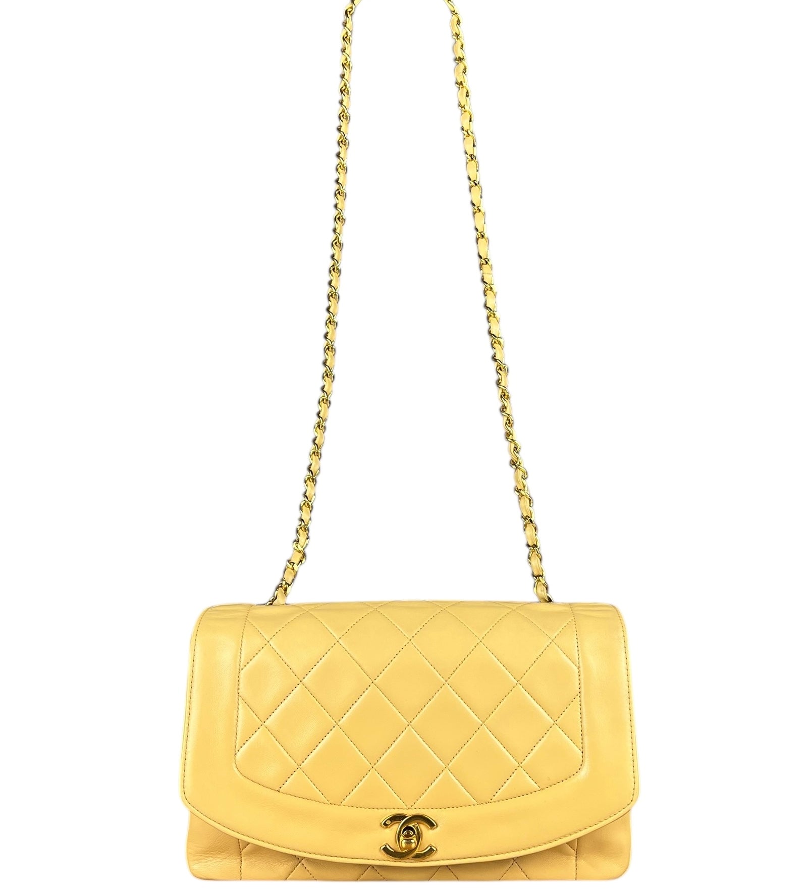 Chanel Beige CC Leather Diana Flap Bag '92