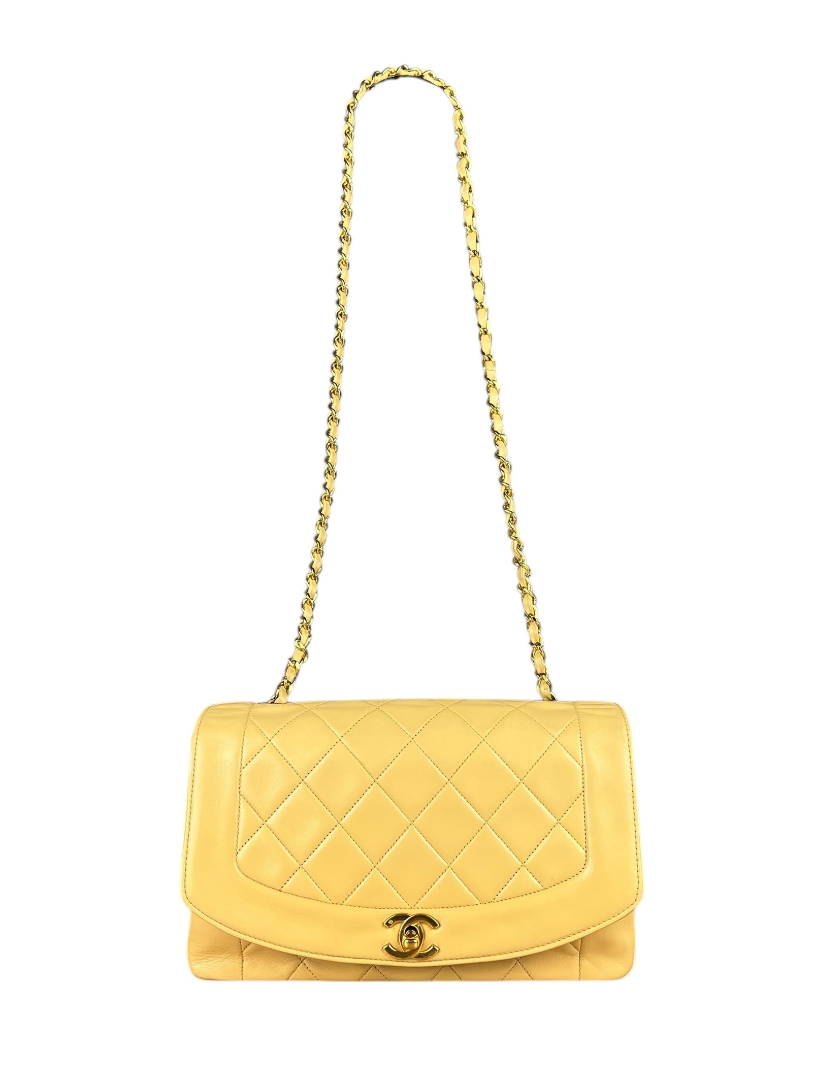 Chanel Beige CC Leather Diana Flap Bag '92