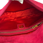 Fendi Pink Suede/Leather Trim Baguette