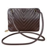 Chanel Burgundy Leather V Stitch Shoulder Bag 1990's