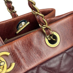 Chanel Bi-Color Burgundy Quilted Soft Elegance Tote 2014