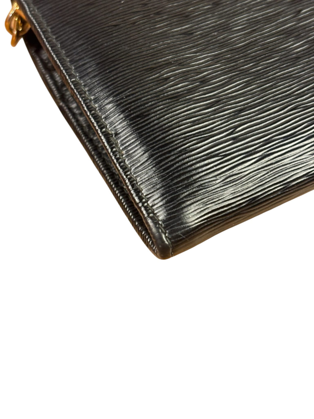 Prada Black Leather Flap Wallet On Chain