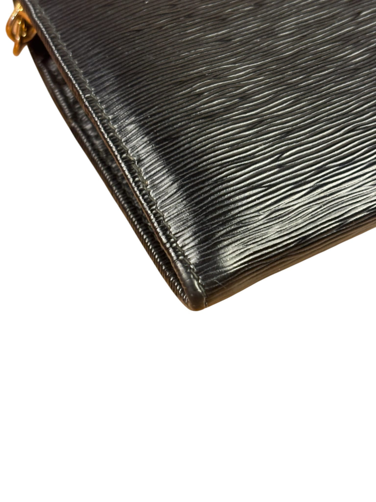 Prada Black Leather Flap Wallet On Chain