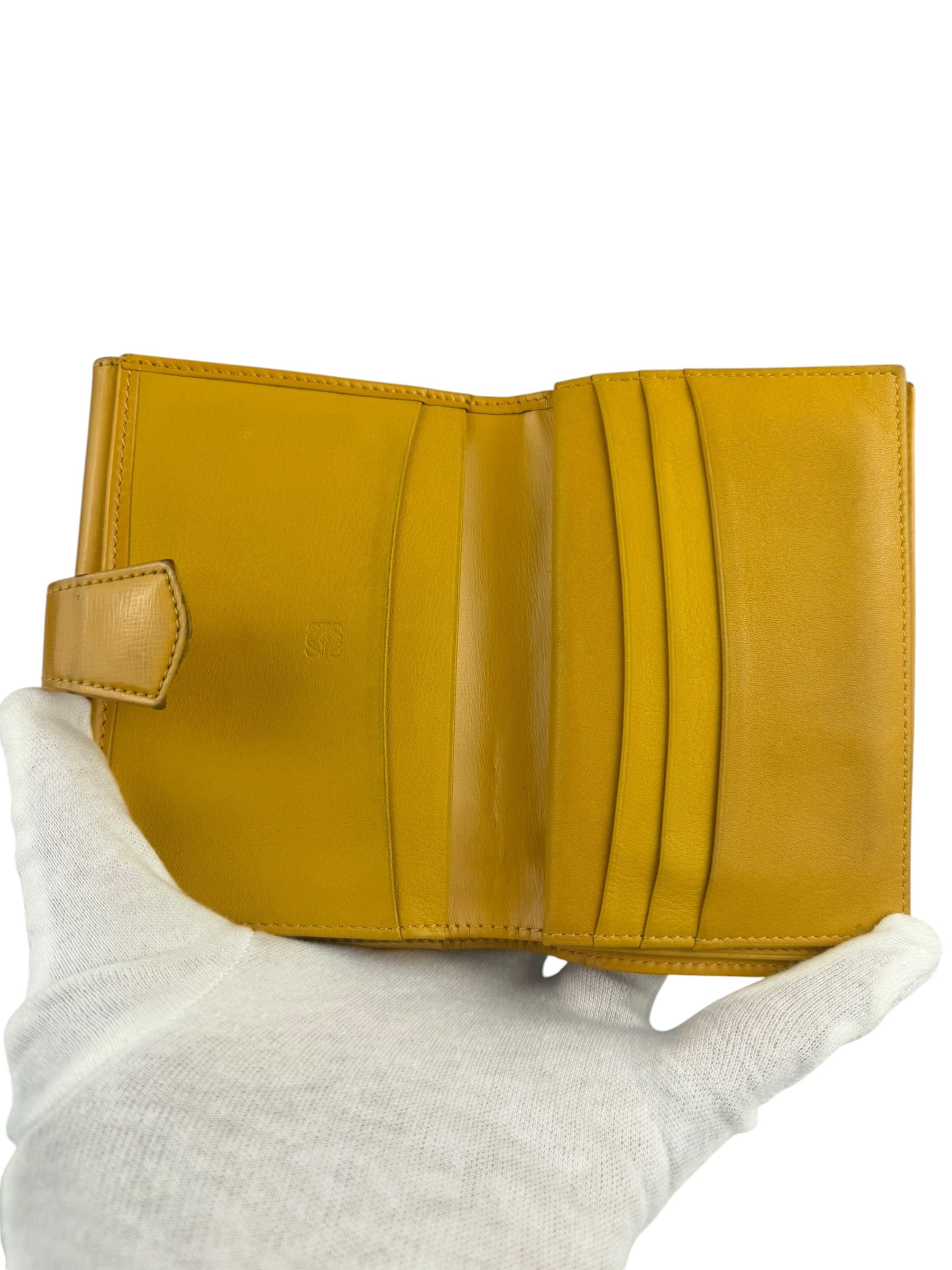 Loewe Vintage Yellow Leather Bifold Wallet