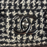 Chanel Black CC Quilted Jersey and Tweed Chain Flap Bag 2014