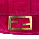 Fendi Pink Zucca Velvet Baguette Belt Bag