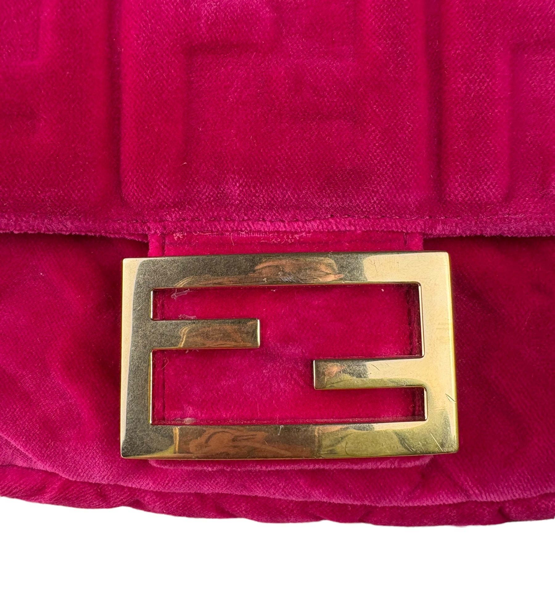 Fendi Pink Zucca Velvet Baguette Belt Bag