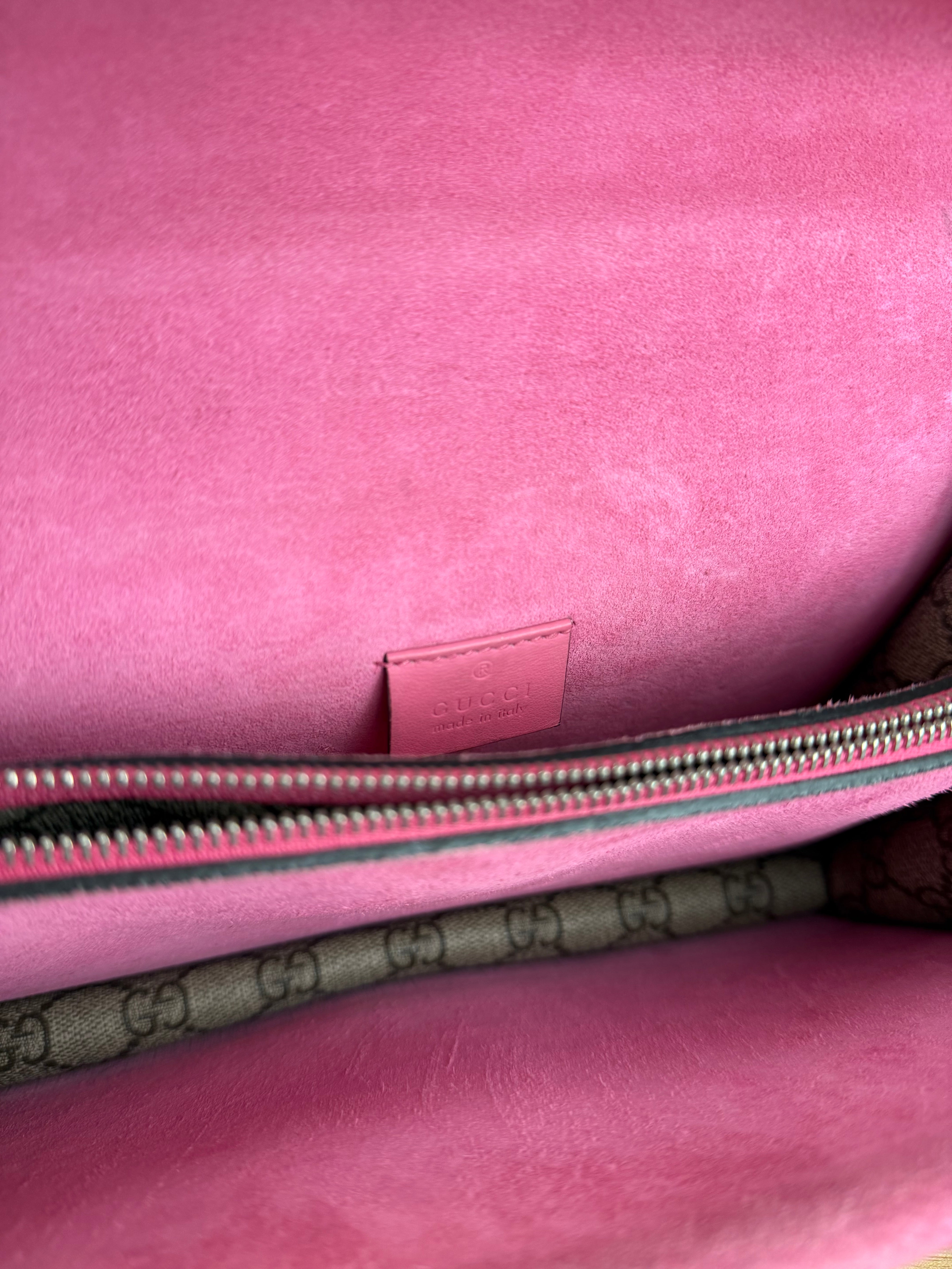 Gucci Dionysus GG Supreme Shoulder Bag Beige/Pink