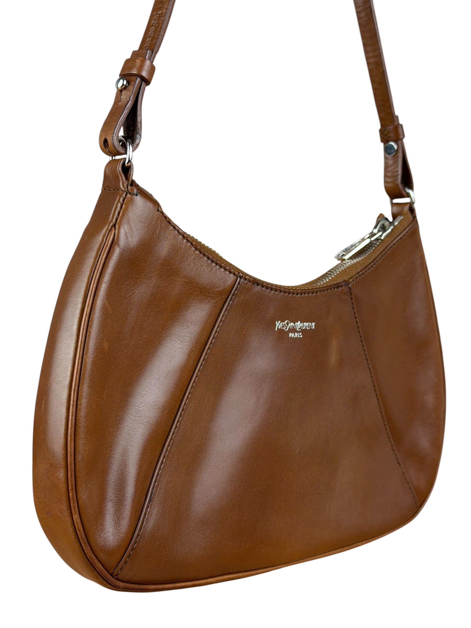 Saint Laurent Vintage Brown Leather Mini Shoulder Bag