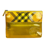 Burberry Yellow Vinyl Check Cosmetic Pouch