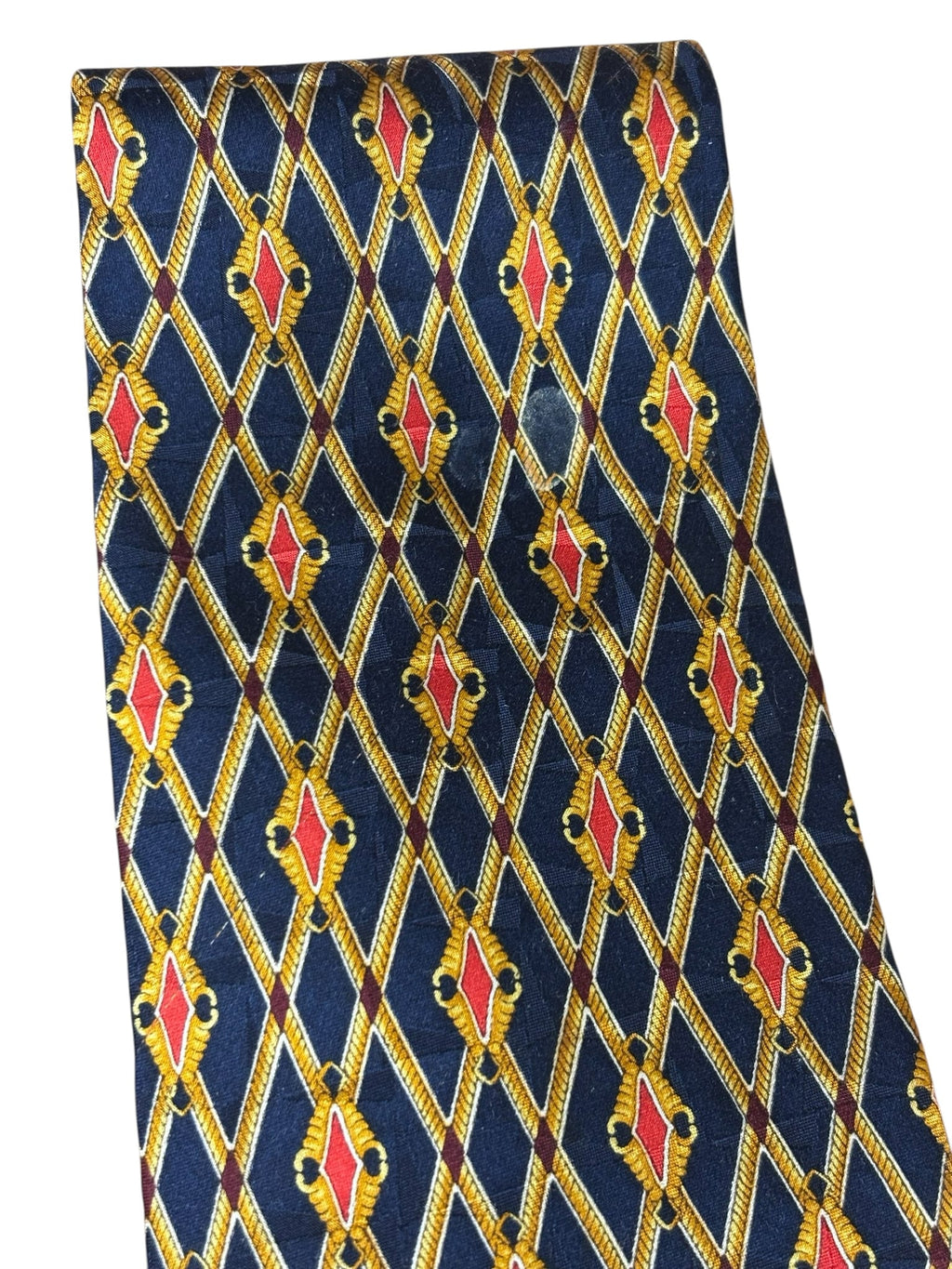 Bruno Piattelli Navy/Golden Diamond Print Tie