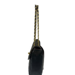 Chanel Black Quilted Lambskin Half Moon Flap 1989