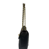 Chanel Black Quilted Lambskin Half Moon Flap 1989