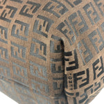 Fendi FF Vintage Brown Zucca Print Zip Shoulder Tote