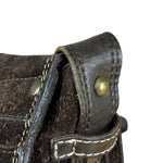 John Varvatos Suede Messenger Bag