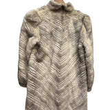 Shimizu Vintage Grey Mix Fur Long Coat