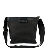 Christian Dior Black Leather Trim Canvas Dior Print Crossbody Bag