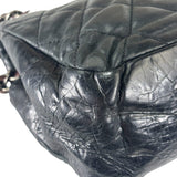 Chanel Black/Grey Quilted Calfskin Matelassè Iridescent Flap Bag 2009