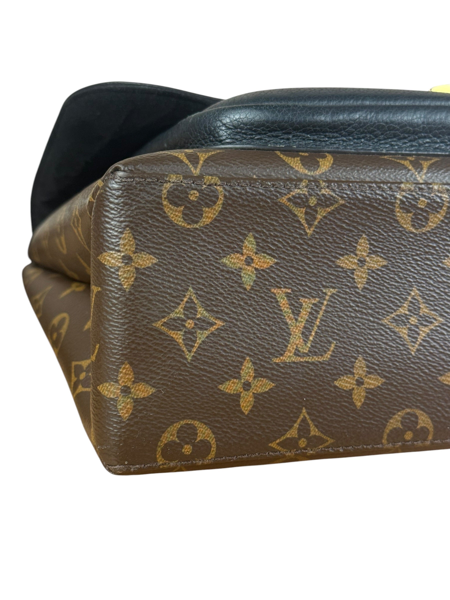 Louis Vuitton Black Leather/ Monogram Marignan 2Way Bag