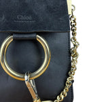 Chloé Suede Black Leather Faye Mini Bracelet Bag
