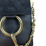 Chloé Suede Black Leather Faye Mini Bracelet Bag