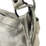 Balenciaga Grey Lambskin Day Moto Hobo Bag