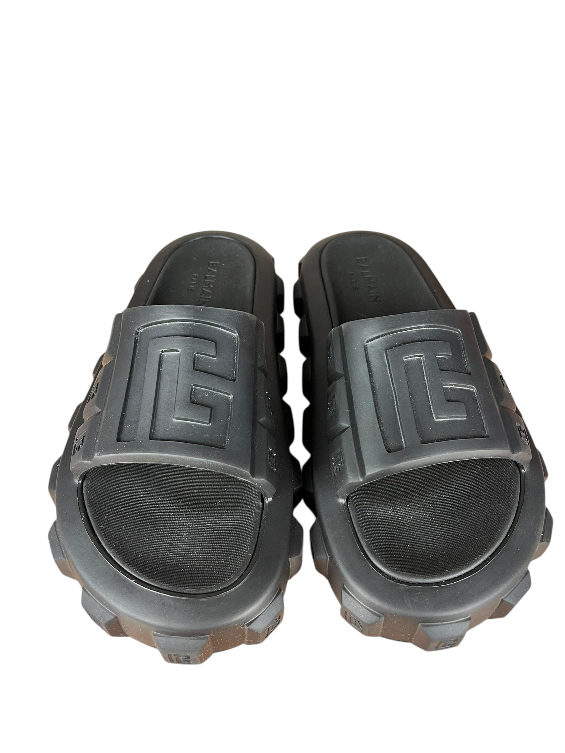 Balmain Ari Black Rubber Sandals