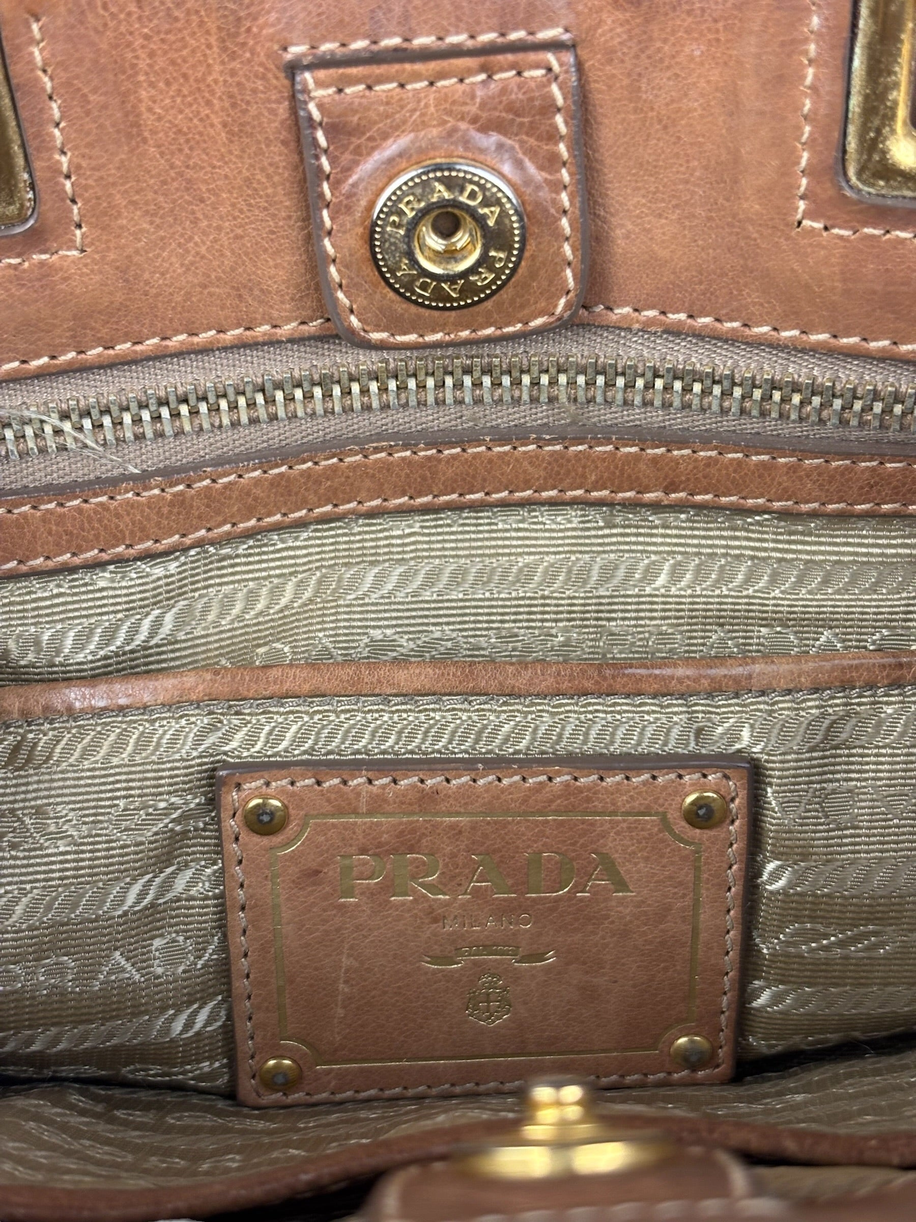 Prada Brown Leather 2Way Bag