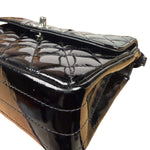 Chanel Black Quilted Patent Leather Top Handle 1996