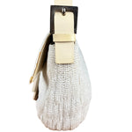 Fendi Vintage Beaded Baguette White