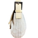 Fendi Vintage Beaded Baguette White