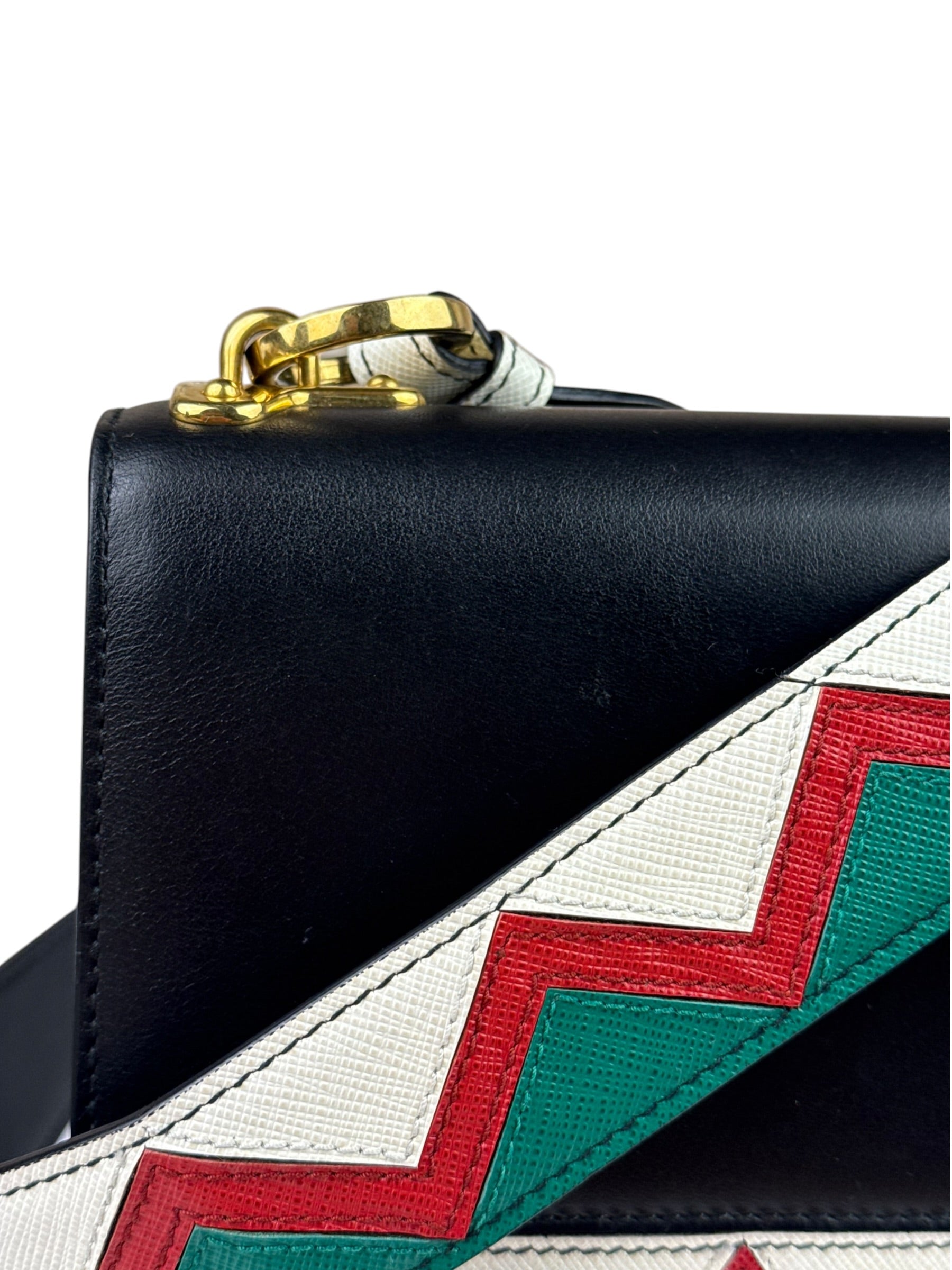 Prada Muilticolor Calfskin Esplanade Crossbody Bag
