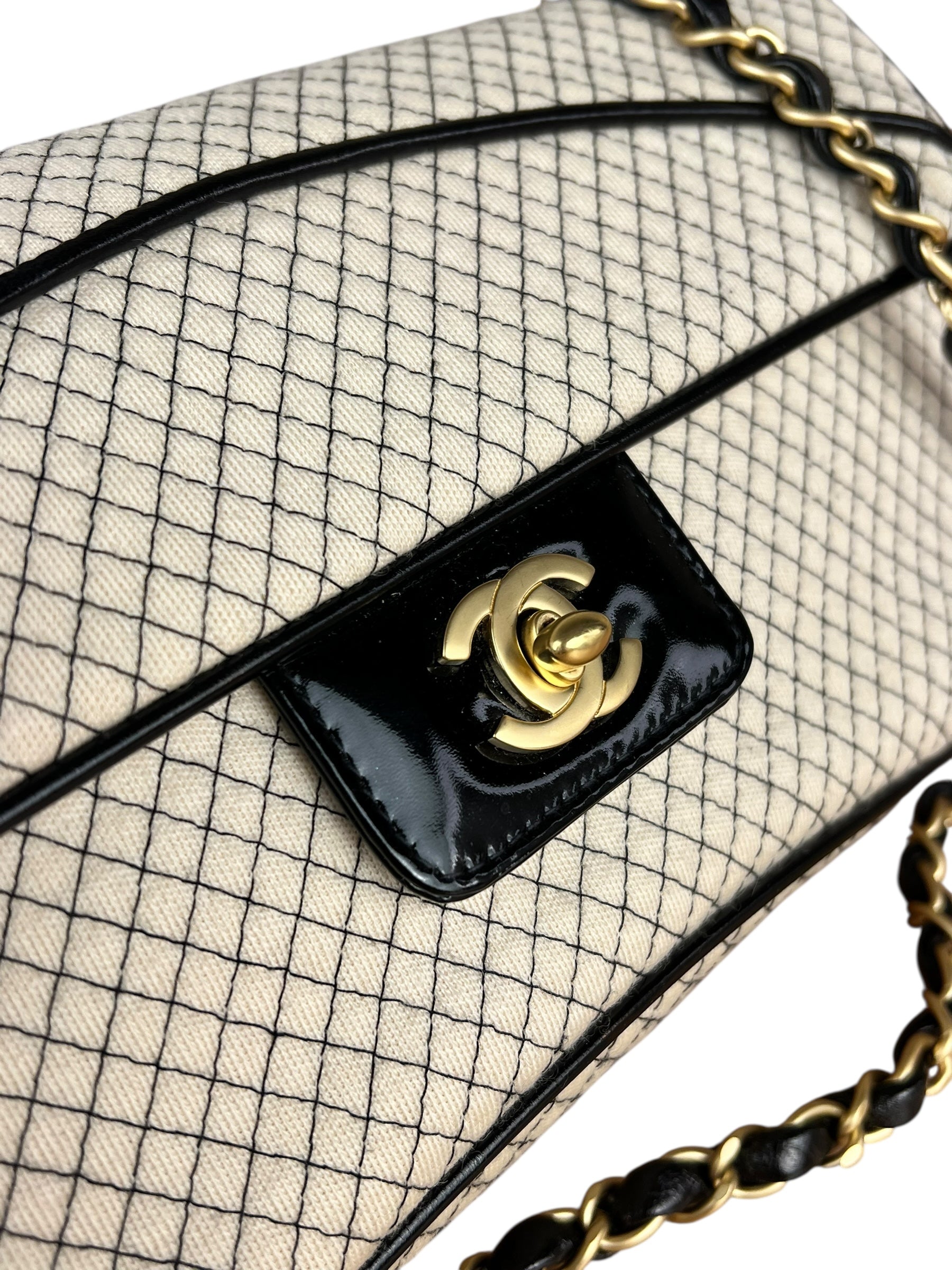 Chanel East West Beige Jersey Flap Bag 2002