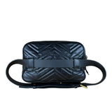 Gucci GG Black Chevron Leather Belt Bag