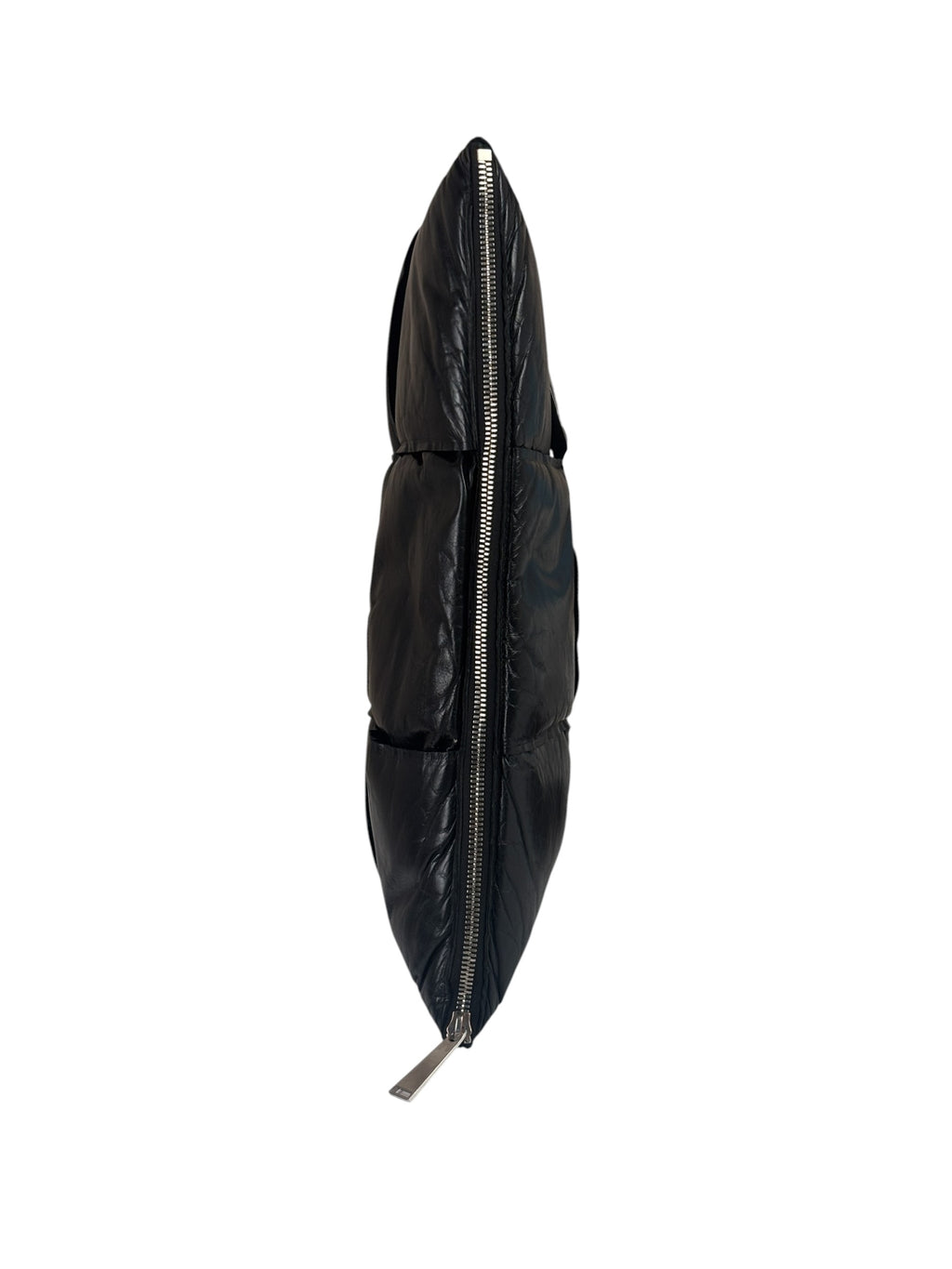 Bottega Veneta Black Leather Maxi Intrecciato Padded Pouch