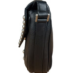 Saint Laurent Black Leather Y Studded Flap Crossbody