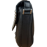 Saint Laurent Black Leather Y Studded Flap Crossbody