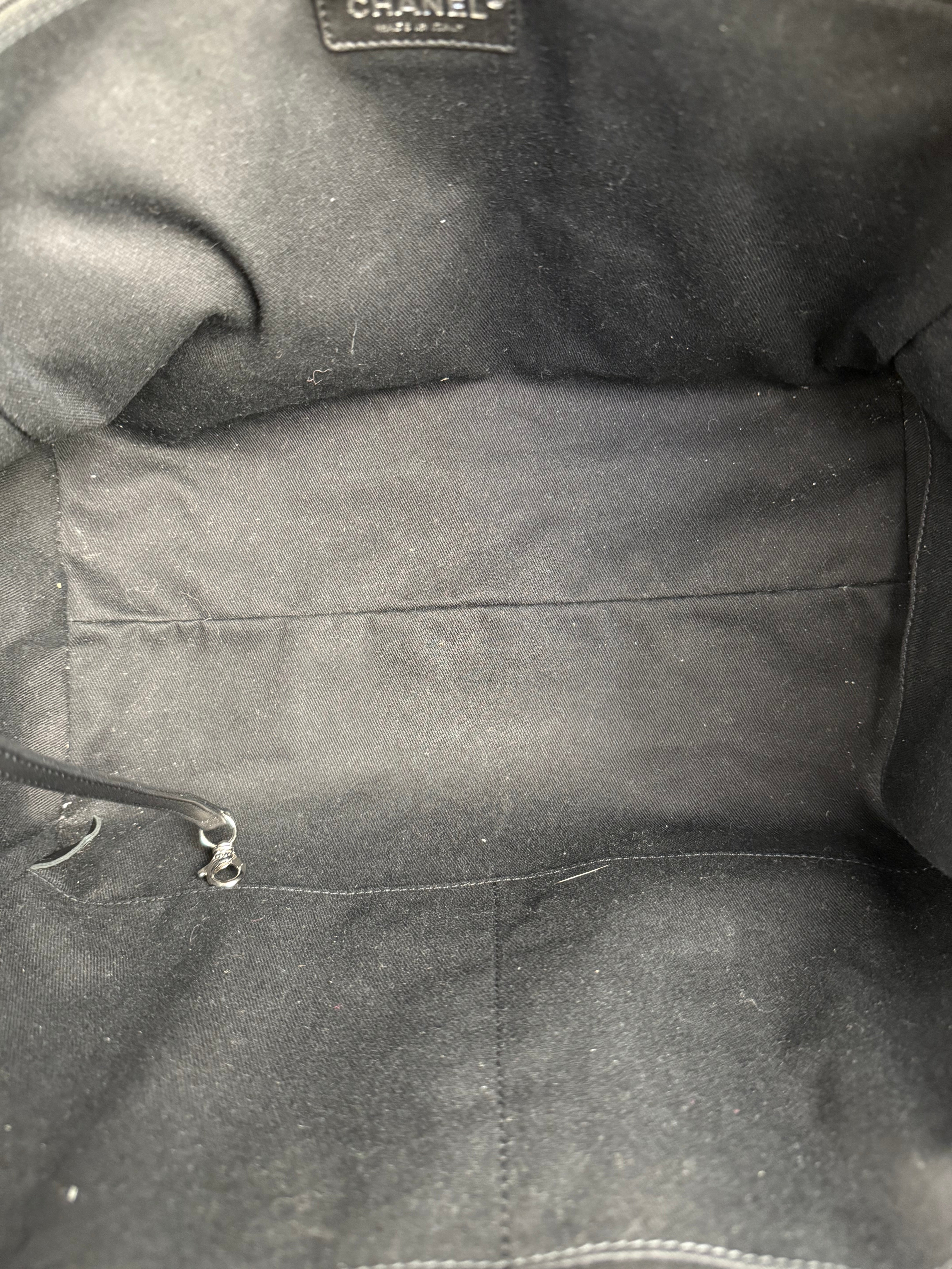 Chanel Black Canvas Pearl Deauville 2Way Tote 2019