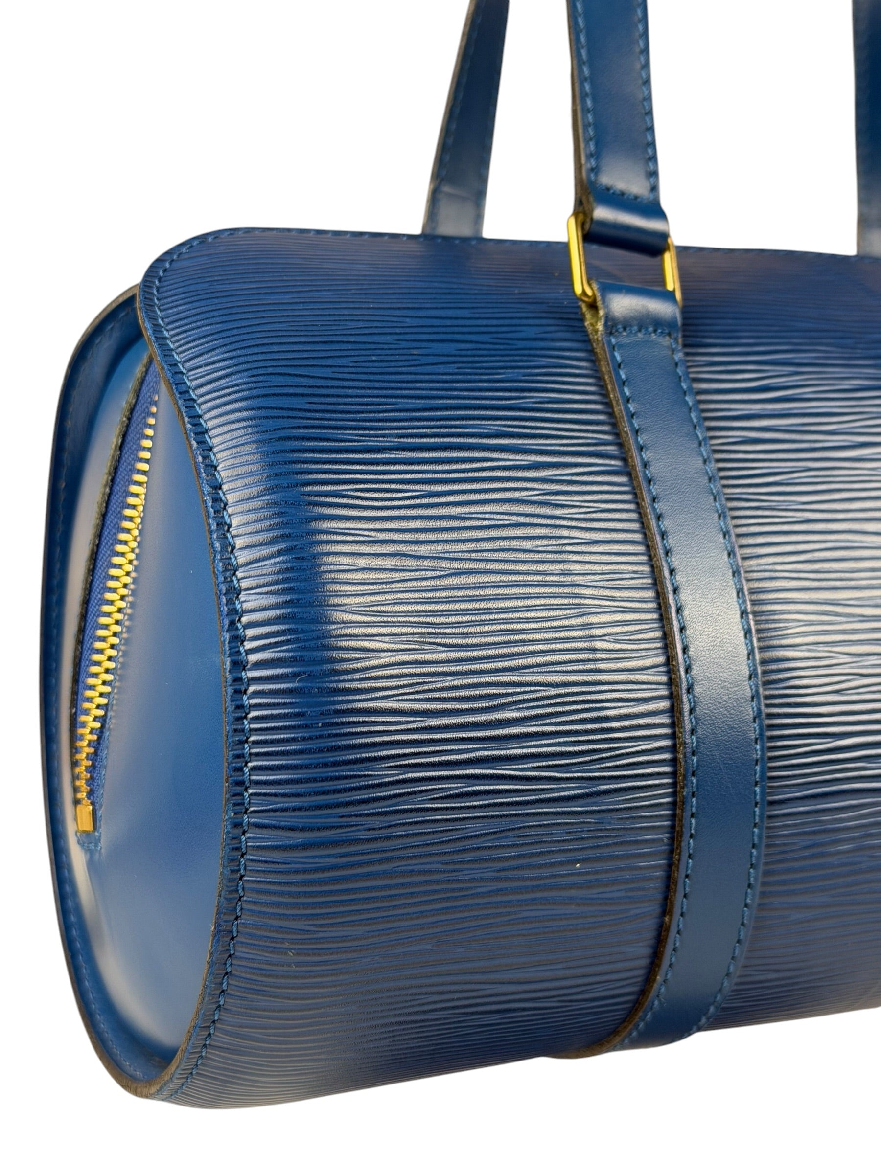 Louis Vuitton Blue Epi Soufflot Handbag
