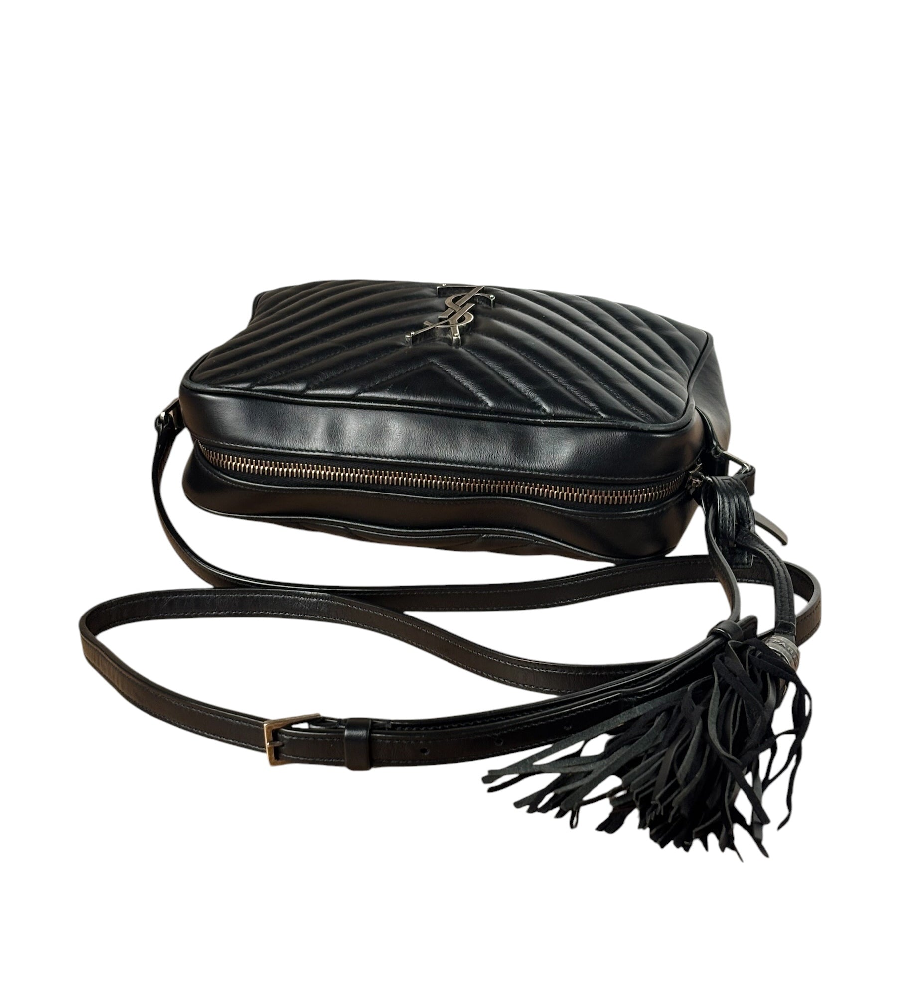 Yves Saint Laurent Black Leather Lou Camera Bag