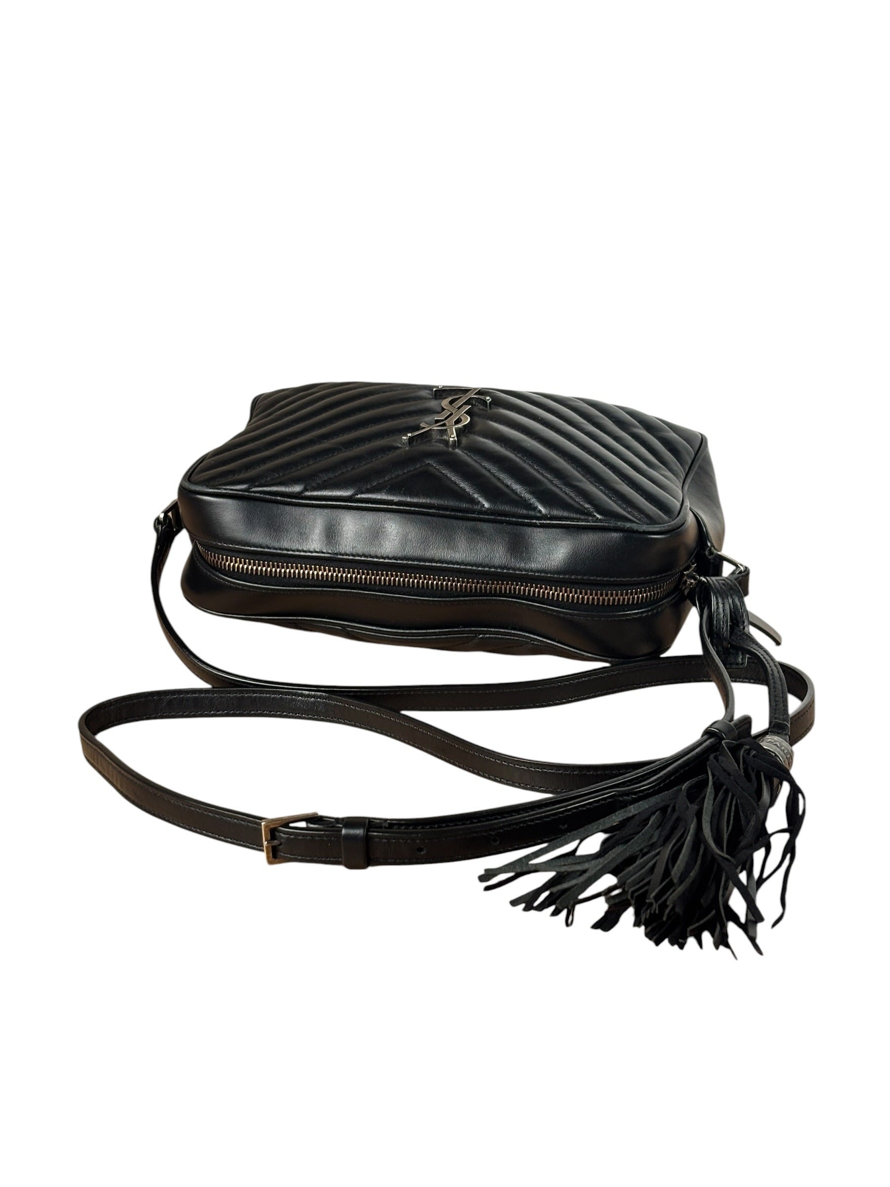 Yves Saint Laurent Black Leather Lou Camera Bag