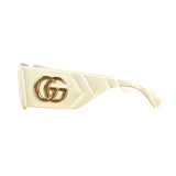 Gucci Large Frame Gold Logo Sunglasses