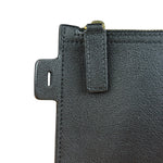 Saint Laurent Black Leather Zip Pouch