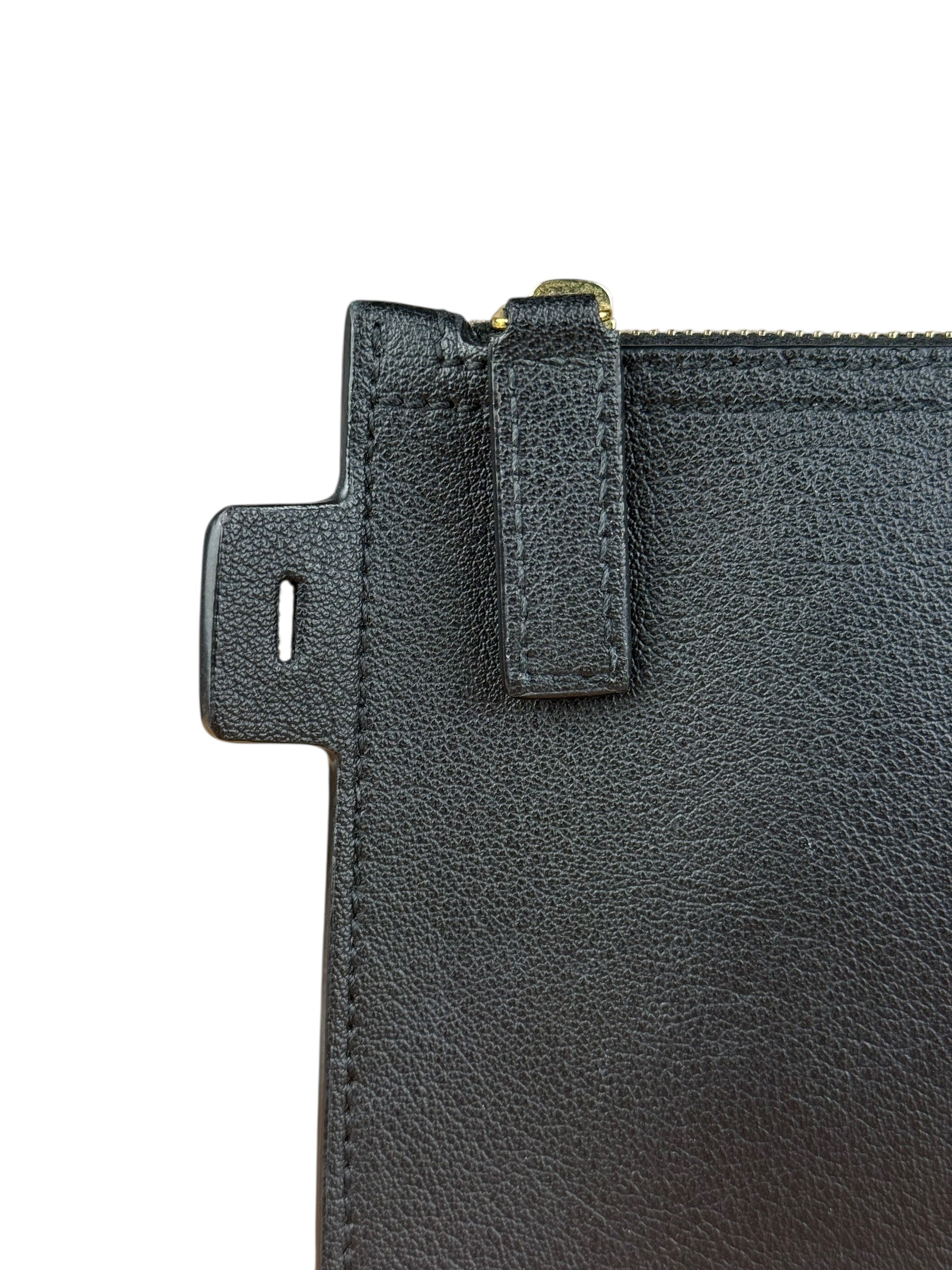 Saint Laurent Black Leather Zip Pouch