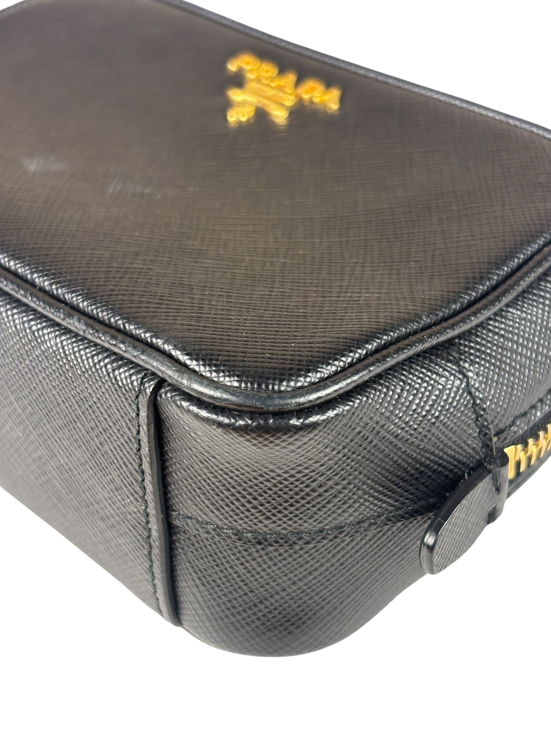 Prada Black Saffiano Leather Mini Camera Bag