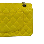 Chanel Yellow Quilted Lambskin Double Flap Bag 2009